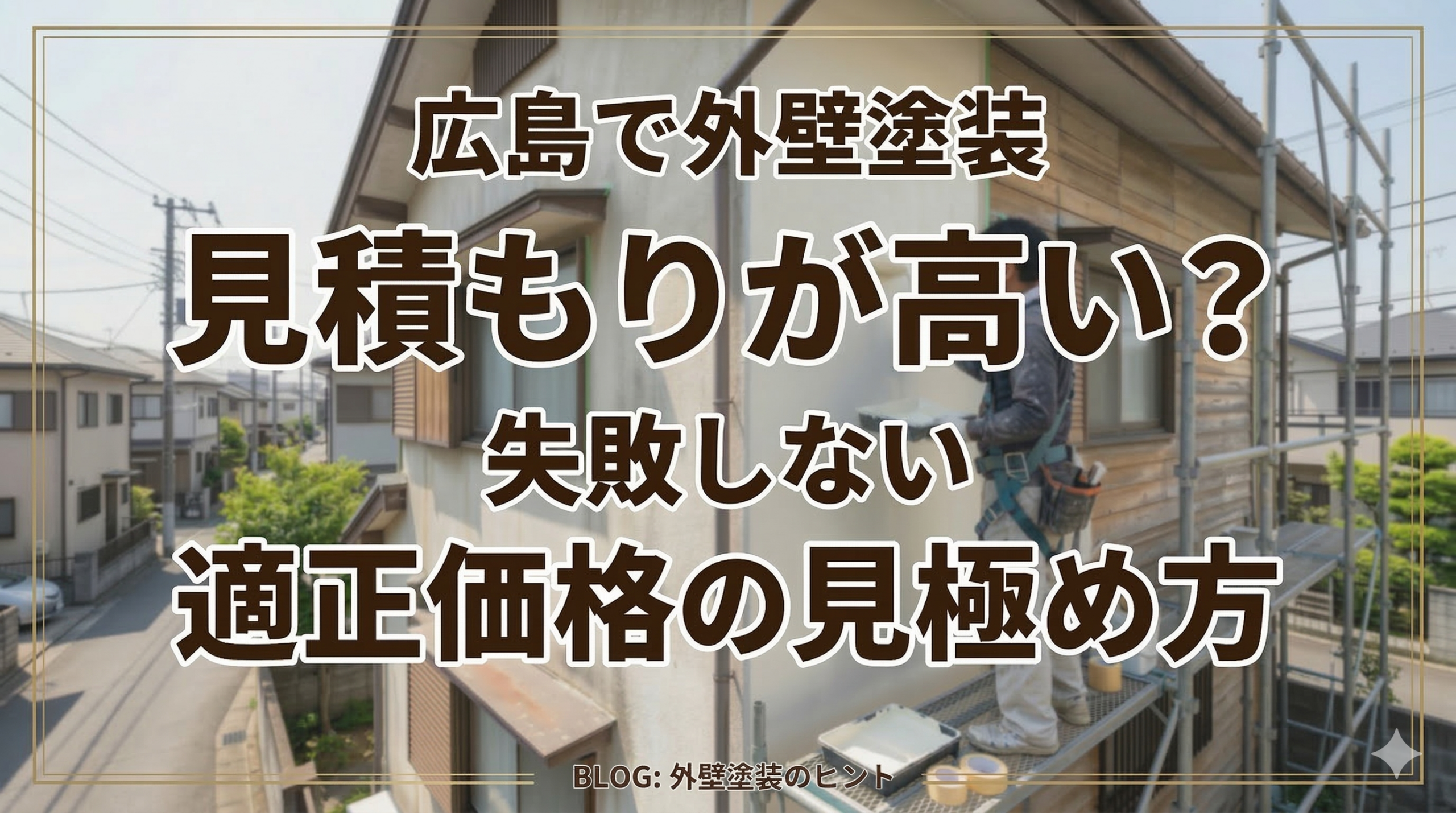 広島で外壁塗装の見積もりが高い?失敗しない適正価格の見極め方