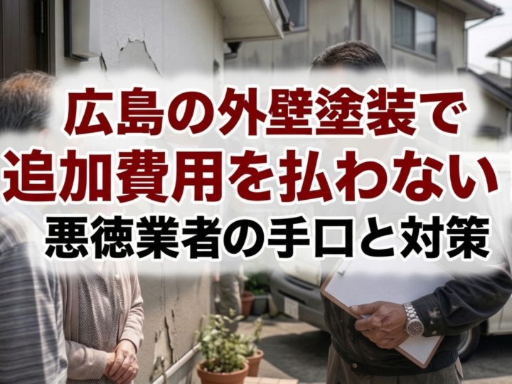広島の外壁塗装で追加費用を払わない!悪徳業者の手口と対策