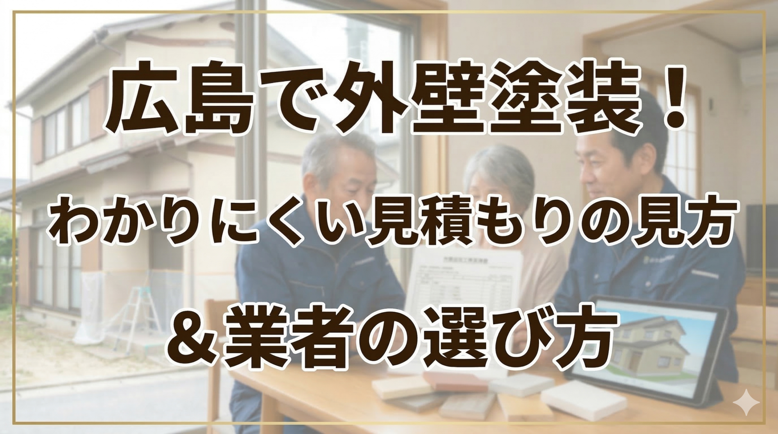 広島で外壁塗装!わかりにくい見積もりの見方と業者の選び方