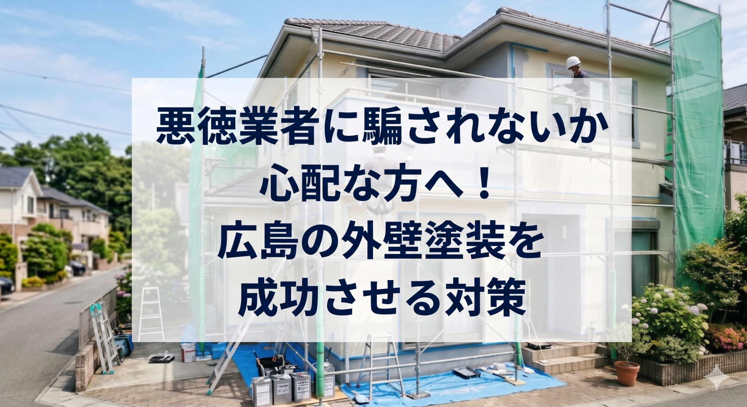 悪徳業者に騙されないか心配な方へ!広島の外壁塗装を成功させる対策
