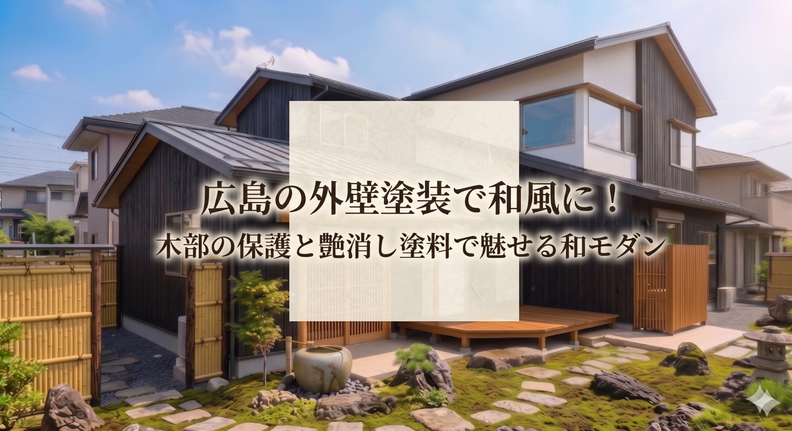 広島の外壁塗装で和風に!木部の保護と艶消し塗料で魅せる和モダン