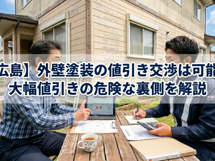 【広島】外壁塗装の値引き交渉は可能?大幅値引きの危険な裏側を解説