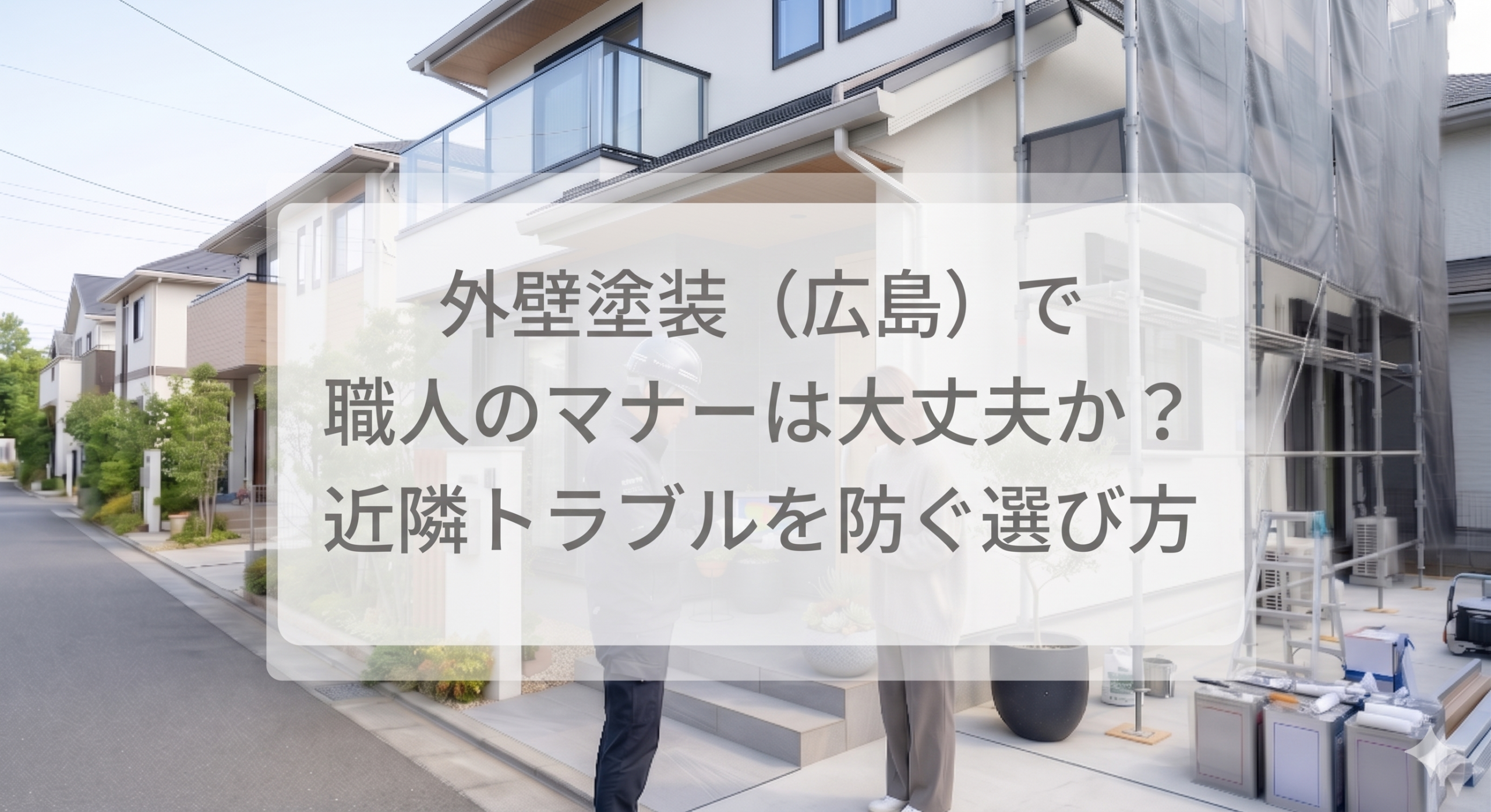 外壁塗装(広島)で職人のマナーは大丈夫か?近隣トラブルを防ぐ選び方