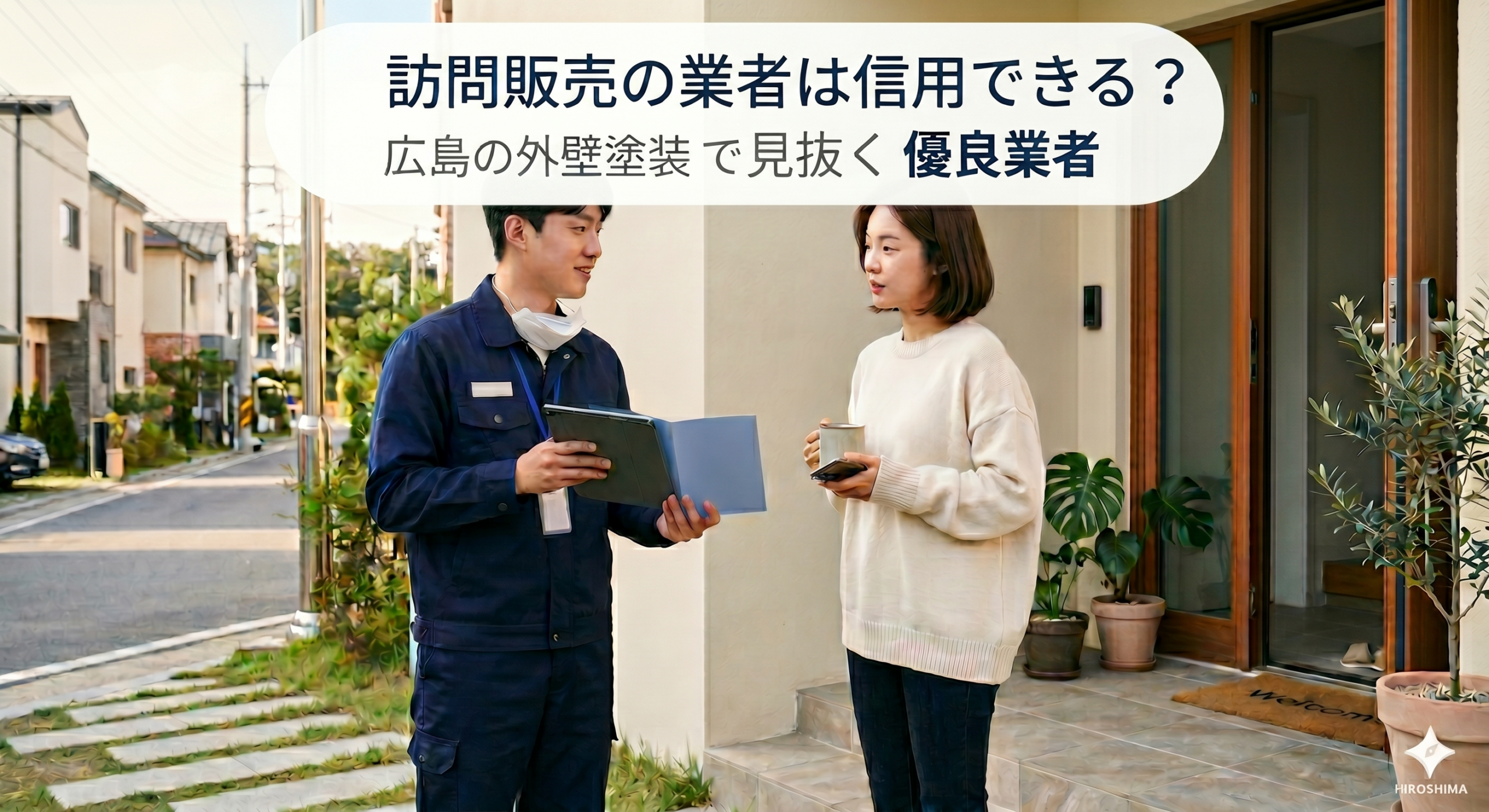 「訪問販売の業者は信用できる?」広島の外壁塗装で見抜く優良業者