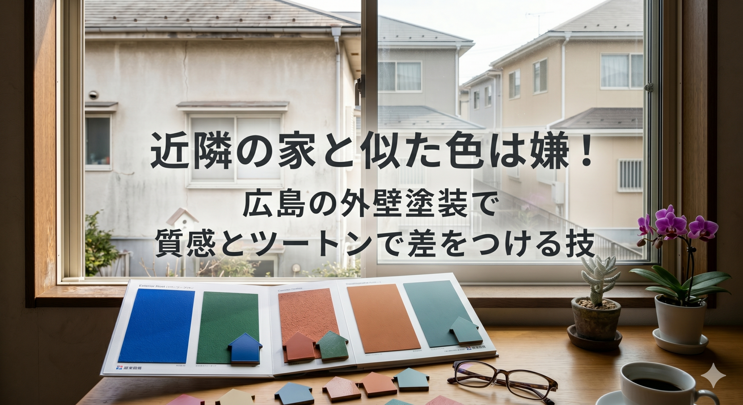 近隣の家と似た色は嫌!広島の外壁塗装で質感とツートンで差をつける技