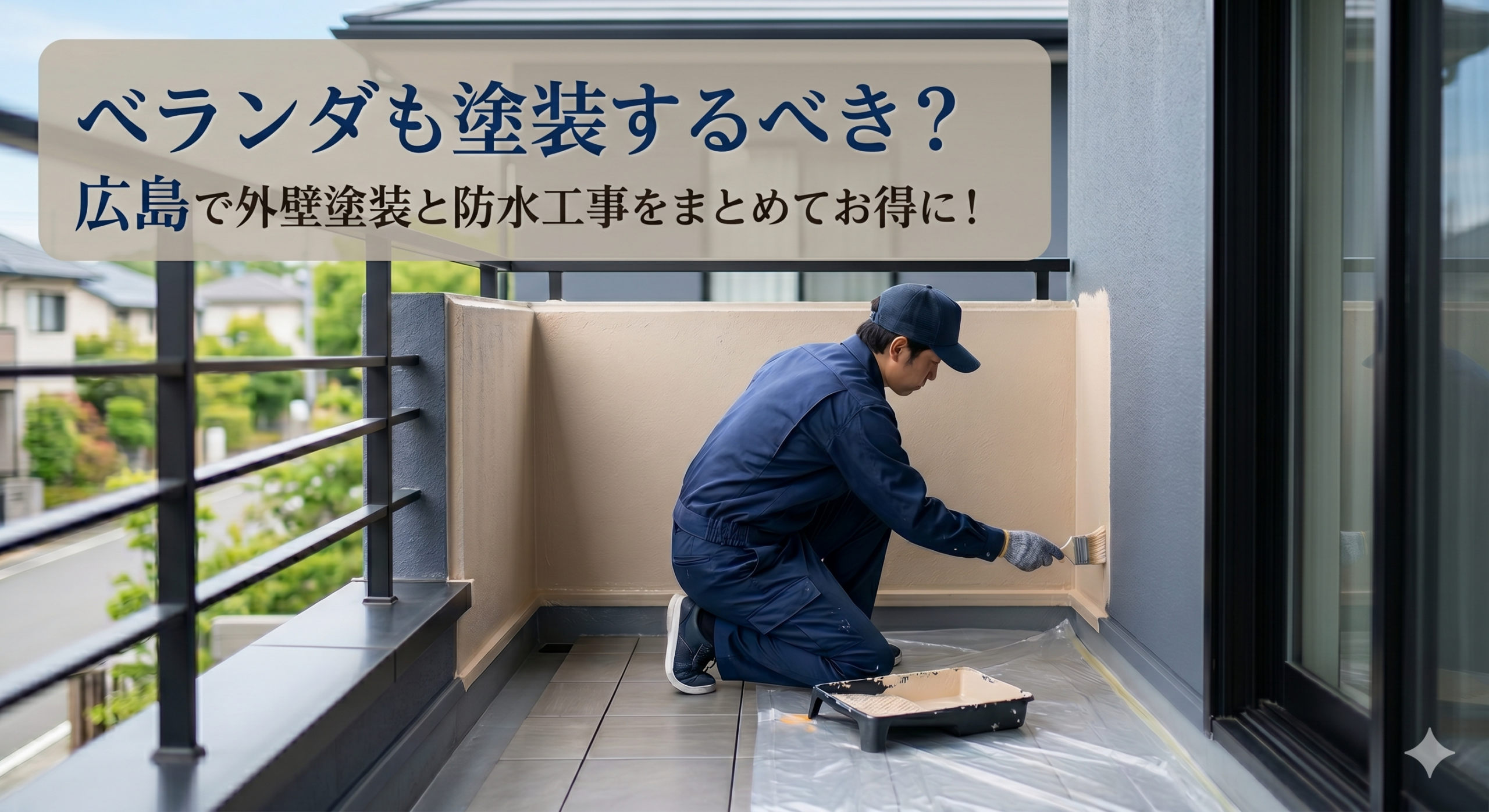ベランダも塗装するべき?広島で外壁塗装と防水工事をまとめてお得に!