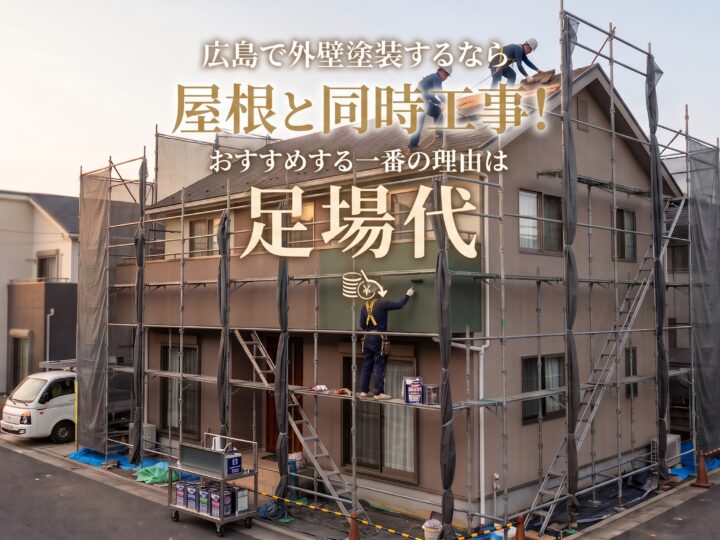 広島で外壁塗装するなら屋根と同時工事!おすすめする一番の理由は足場代