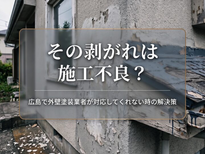 その剥がれは施工不良?広島で外壁塗装業者が対応してくれない時の解決策