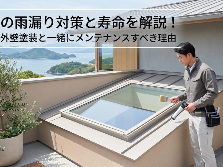 天窓の雨漏り対策と寿命を解説!広島で外壁塗装と一緒にメンテナンスすべき理由