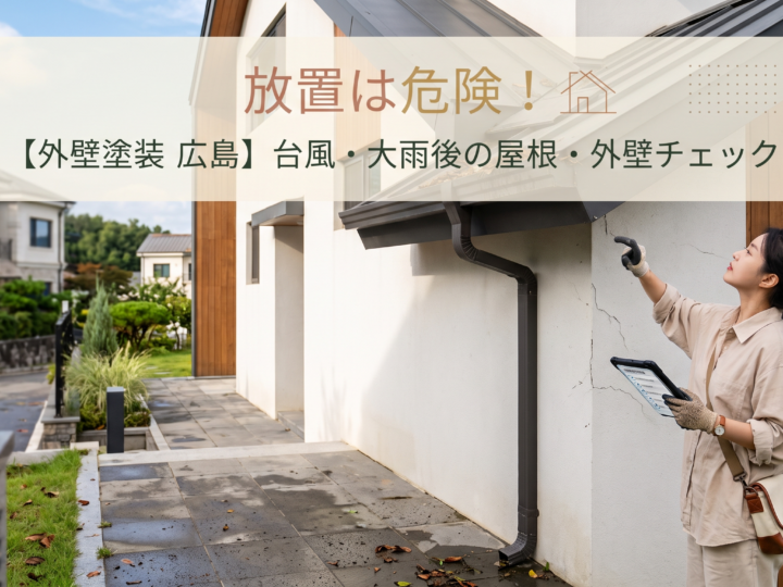 放置は危険!【外壁塗装 広島】台風・大雨後の屋根・外壁チェック