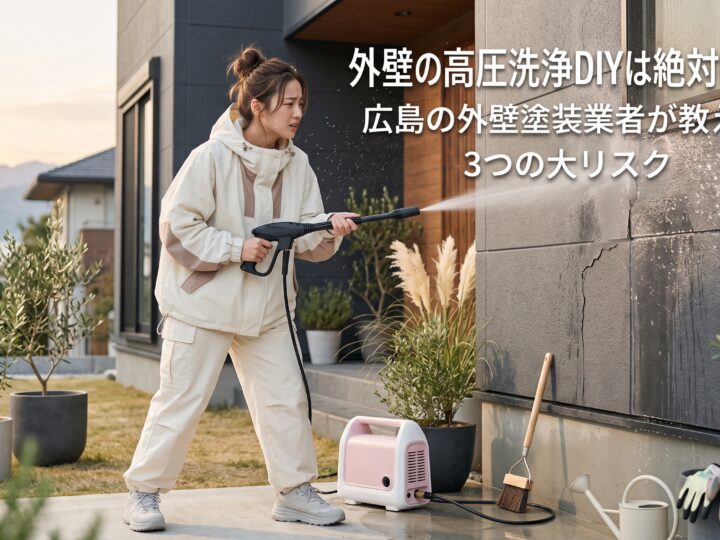 外壁の高圧洗浄DIYは絶対NG?広島の外壁塗装業者が教える3つの大リスク