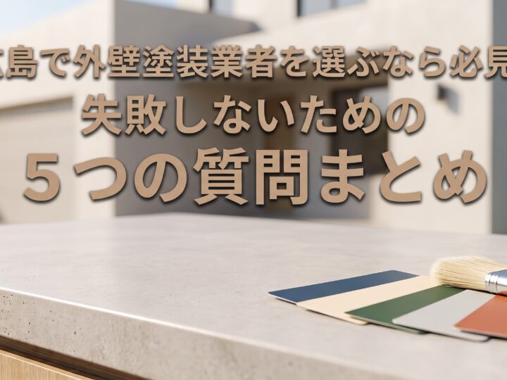 広島で外壁塗装業者を選ぶなら必見!失敗しないための5つの質問まとめ