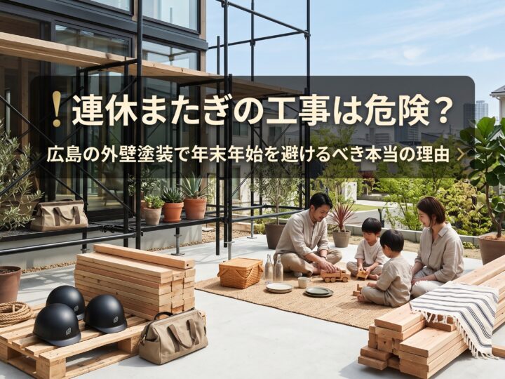 連休またぎの工事は危険?広島の外壁塗装で年末年始を避けるべき本当の理由