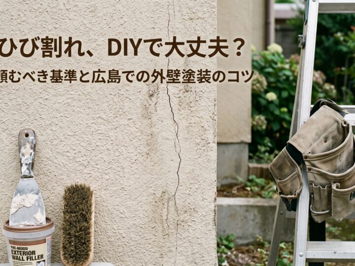 そのひび割れ、DIYで大丈夫?プロに頼むべき基準と広島での外壁塗装のコツ