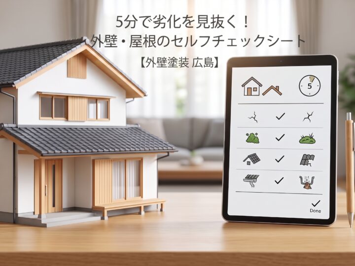 5分で劣化を見抜く!外壁・屋根のセルフチェックシート【外壁塗装 広島】