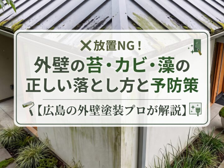 放置NG!外壁の苔・カビ・藻の正しい落とし方と予防策【広島の外壁塗装プロが解説】